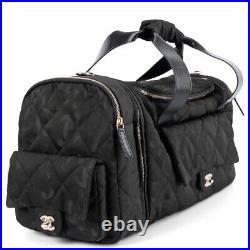 68193 auth CHANEL black 2022 22N COCO NEIGE LOGO TWO-IN-ONE Duffle Bag Backpack