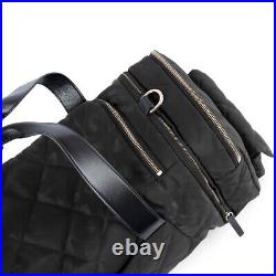 68193 auth CHANEL black 2022 22N COCO NEIGE LOGO TWO-IN-ONE Duffle Bag Backpack