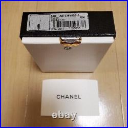 AUTH Chanel Camellia Charm Key Chains, strap Key Rings GOLD Pink withbox