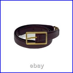 Auth CHANEL Belt Leather Bordeaux Accessory Coco Mark Logo Gold Hardware Women's