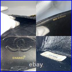 Auth CHANEL Black 25 Caviar Classic Flap Vintage From Japan