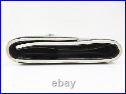 Auth CHANEL Black Leather Long Wallet Snap Coin Purse #51630