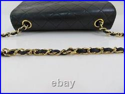 Auth CHANEL Black Quilted Leather Flap Cover Gold Chain Shoulder Bag #54915