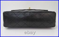 Auth CHANEL Black Quilted Leather Flap Cover Gold Chain Shoulder Bag #54998