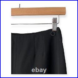 Auth CHANEL Black Wool CC Logo Skinny Wool Pants FR 36, US 4