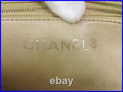Auth CHANEL Brown Leather and Chain Tote Shoulder Bag Purse #52349