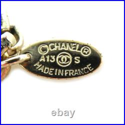 Auth CHANEL CC Logo Necklace Gold/White Metal/Faux Pearl e56703g