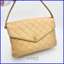 Auth CHANEL CF Turn Lock Hand Bag Vintage From Japan