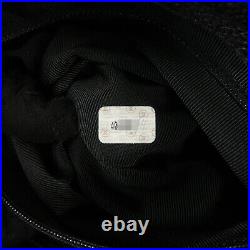 Auth CHANEL Caviar Skin Triple Coco Chain Tote Bag Shoulder Bag Black Used F/S