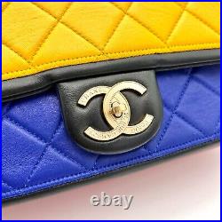 Auth CHANEL Chain Shoulder Bag Mondrian 31 RUE CAMBOM Mini Vintage Caviar Skin