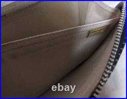 Auth CHANEL Cruise Line Round Zipper Long Wallet Canvas Denim Stripe COCO mark