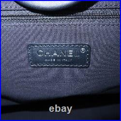Auth CHANEL Deauville Cnavas Leather Tote Bag GM Black A66941 Used F/S