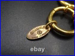 Auth CHANEL Double Chain Belt Pearl Gold Accessory Coco Mark CC Logo Women's