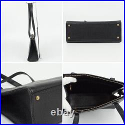 Auth CHANEL Handbag Shoulder Bag #5306 Black Leather Logo