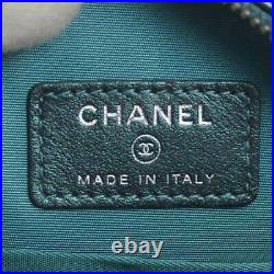 Auth CHANEL Matelasse CC Logo Crossbody Shoulder Bag Metallic Dark Green e58446i