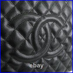 Auth CHANEL Matelasse Caviar Skin GST Tote Bag Shoulder Bag A50995 Used F/S