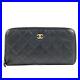 Auth-CHANEL-Matelasse-Round-Zippy-Long-Wallet-Black-Caviar-Skin-A50097-Used-01-lb