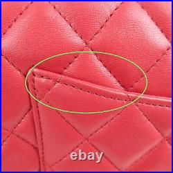 Auth CHANEL Mini Matelasse 20 Lamb Skin Chain Shoulder Bag Pink A69900 Used F/S