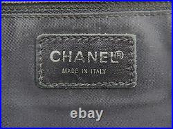 Auth CHANEL New Travel Line Black Nylon and Leather Tote Bag Purse #57474