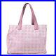 Auth-CHANEL-New-Travel-Line-Nylon-Jacquard-Leather-Tote-Bag-MM-A15991-Used-F-S-01-hxq