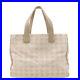 Auth-CHANEL-New-Travel-Line-Nylon-Jacquard-Leather-Tote-MM-Beige-A15991-Used-F-S-01-nxw