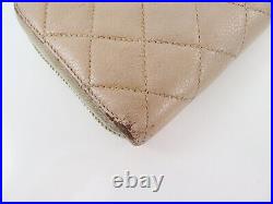 Auth CHANEL Pink Caviar Leather CC logo Long Wallet Zipper Coin Purse #56123