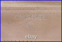 Auth CHANEL Pink Caviar Leather CC logo Long Wallet Zipper Coin Purse #56123
