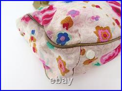 Auth CHANEL Pink Floral Printed Canvas Tote Shoulder Bag Purse #56488