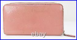 Auth CHANEL Pink Leather CC Logo Around Zippered Wallet Coin Purse #47039B