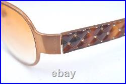 Auth CHANEL Rhinestone Sunglasses Plastic CC Logo CoCo Mark 4102B Brown K0752
