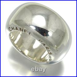Auth CHANEL Ring Logo US7 925 Sterling Silver