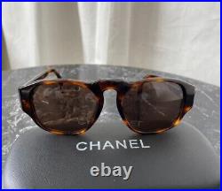 Auth CHANEL Sunglasses Eye Wear Gold Coco CC Logo tortoiseshell vintage
