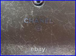 Auth CHANEL Tan Beige Caviar Leather CC logo Long Wallet Snap Coin Purse #56542