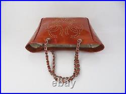 Auth CHANEL Triple Coco Bronze Patent Leather Chain Tote Bag Purse #57615