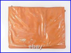 Auth CHANEL Triple Coco Orange Patent Leather Chain Tote Bag Purse #55410