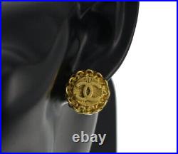 Auth CHANEL Vintag Earrings Coco Logo 95P 1995