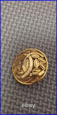 Auth CHANEL Vintage CC Logo Clip on Earrings Gold Metal USED JUNK sale NO BOX