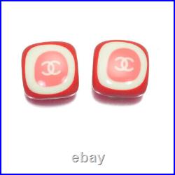 Auth CHANEL Vintage Earrings Coco Logo 03P 2003