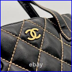 Auth CHANEL Wild Stitch Tote Bag Vintage From Japan