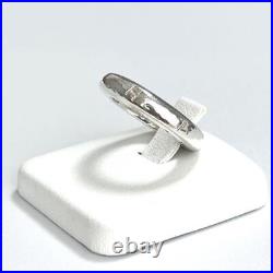 Auth CHANEL Women Band Ring Silver 925 Logo US Size 5.5 EU Size 51
