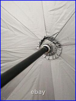 Auth CHANEL camellia Coco Mark Umbrella Polyester White Black Made in France