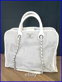 Auth Chanel Ivory Perforated Tote Bag Up In The Air Sold Out
