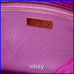 Auth Chanel Logo Zip Shopping Tote Bag Tweed Purple As0976 W32xh24xd11cm F/s