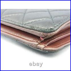 Auth Chanel Matelasse Bi-fold Long Wallet A31509 Black Color Lambskin Leather