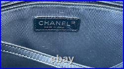 Auth Chanel Matelasse Women's Quilted Patent Leather Tote Bag Black