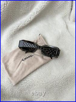 Auth Chanel Vintage Quilted Retro Tortoise Logo Sunglasses