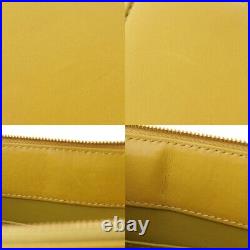 Auth Chanel lambskin logo shoulder bag yellow171686