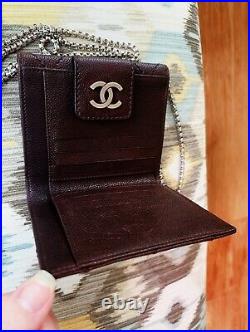 Auth Excellence CHANEL CC Logo Coin Case Wallet On Chain Caviar Leather Brown