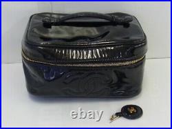 Auth WE04 Chanel cocomark vanity bag missing seal zipper top damaged from Japan