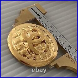 Auth vTg CHANEL BOUTIQUE Jacket button GOLD 3D CC logo Quilt Pattern Dome 35mm